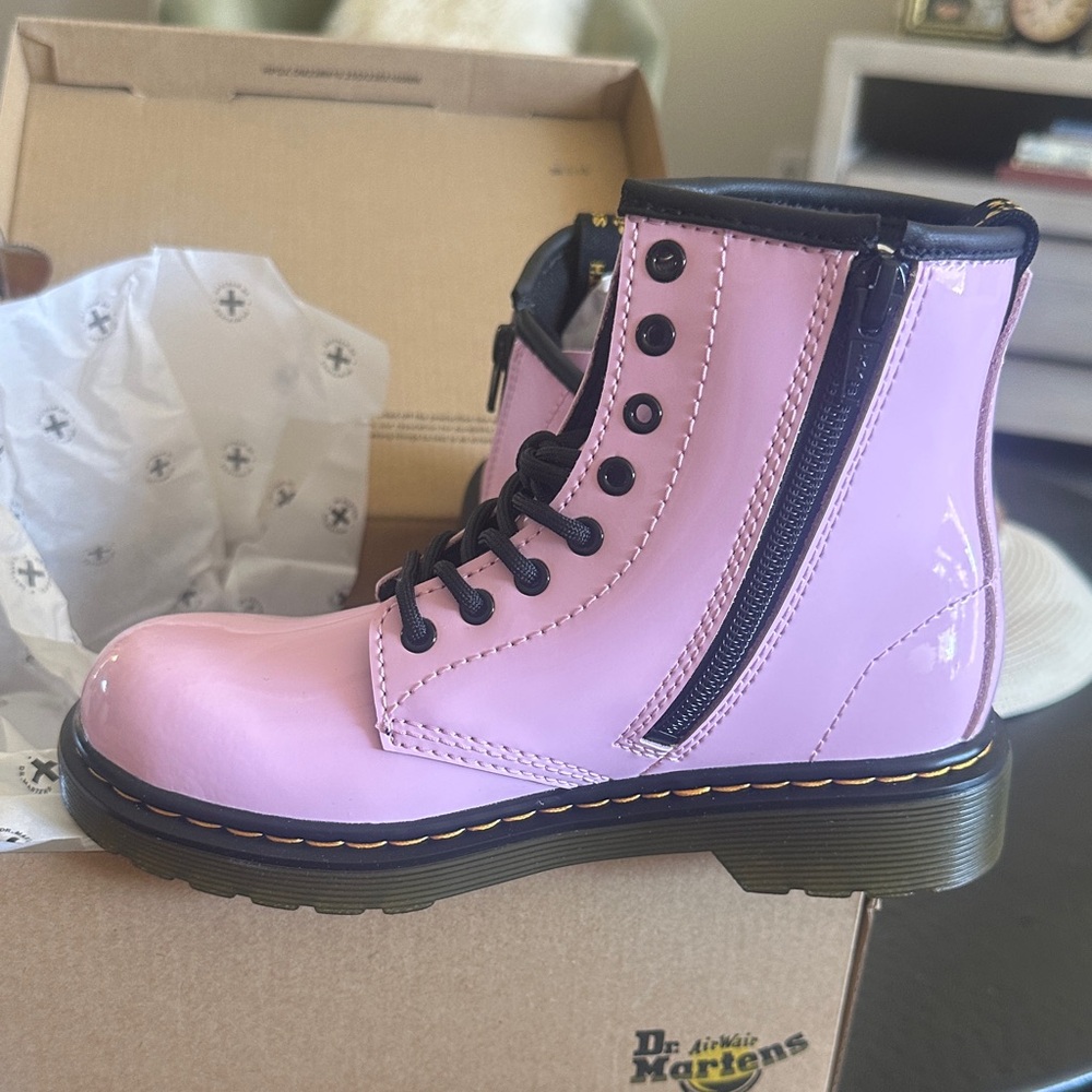 Dr. Martens Glossy Pink Boots new in box